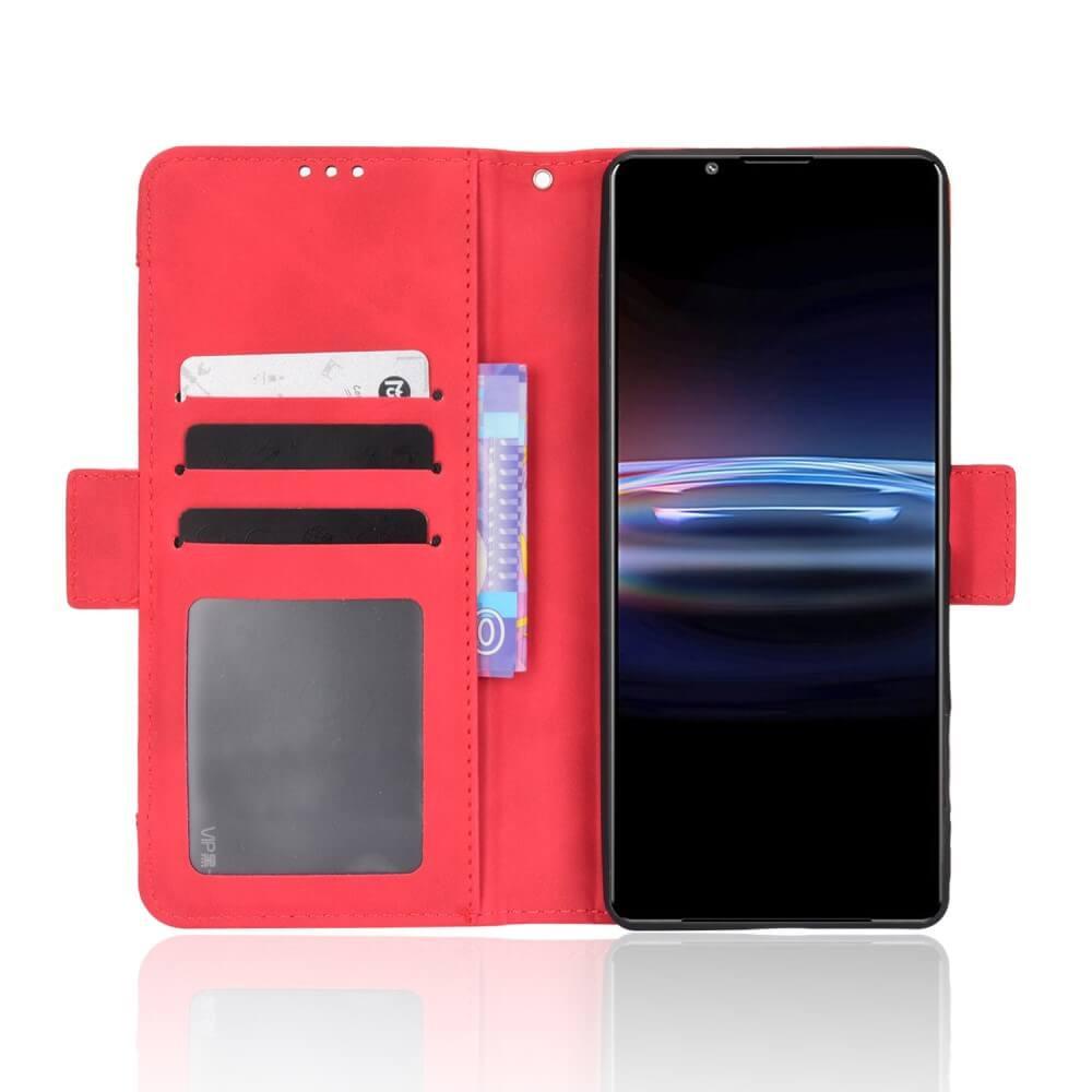 Cover-Discount  Sony Xperia PRO-I - Custodia con slot per carte di credito rosso 