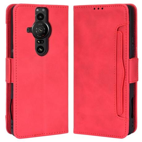 Cover-Discount  Sony Xperia PRO-I - Custodia con slot per carte di credito rosso 