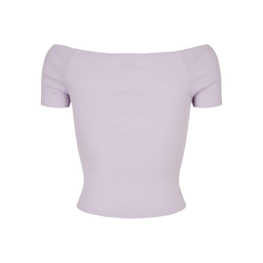 URBAN CLASSICS Off Shoulder Geripptes T-Shirt  