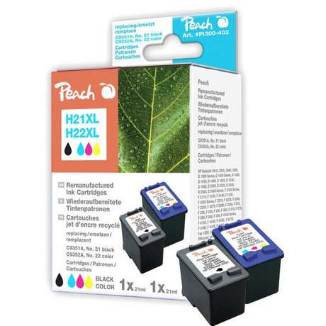 Peach  H21XL/H22XL bk, color Spar Pack Druckköpfe 