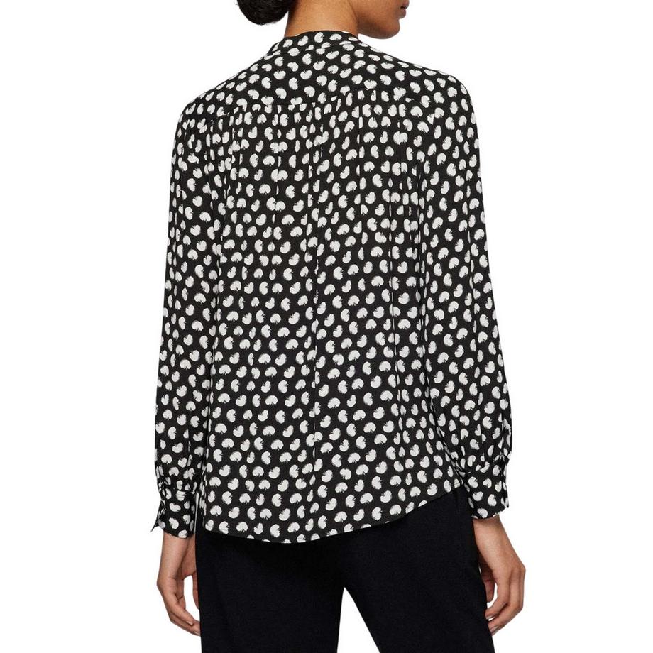 HUGO BOSS Banora17 Blusa a Pois con Colletto Button Down  