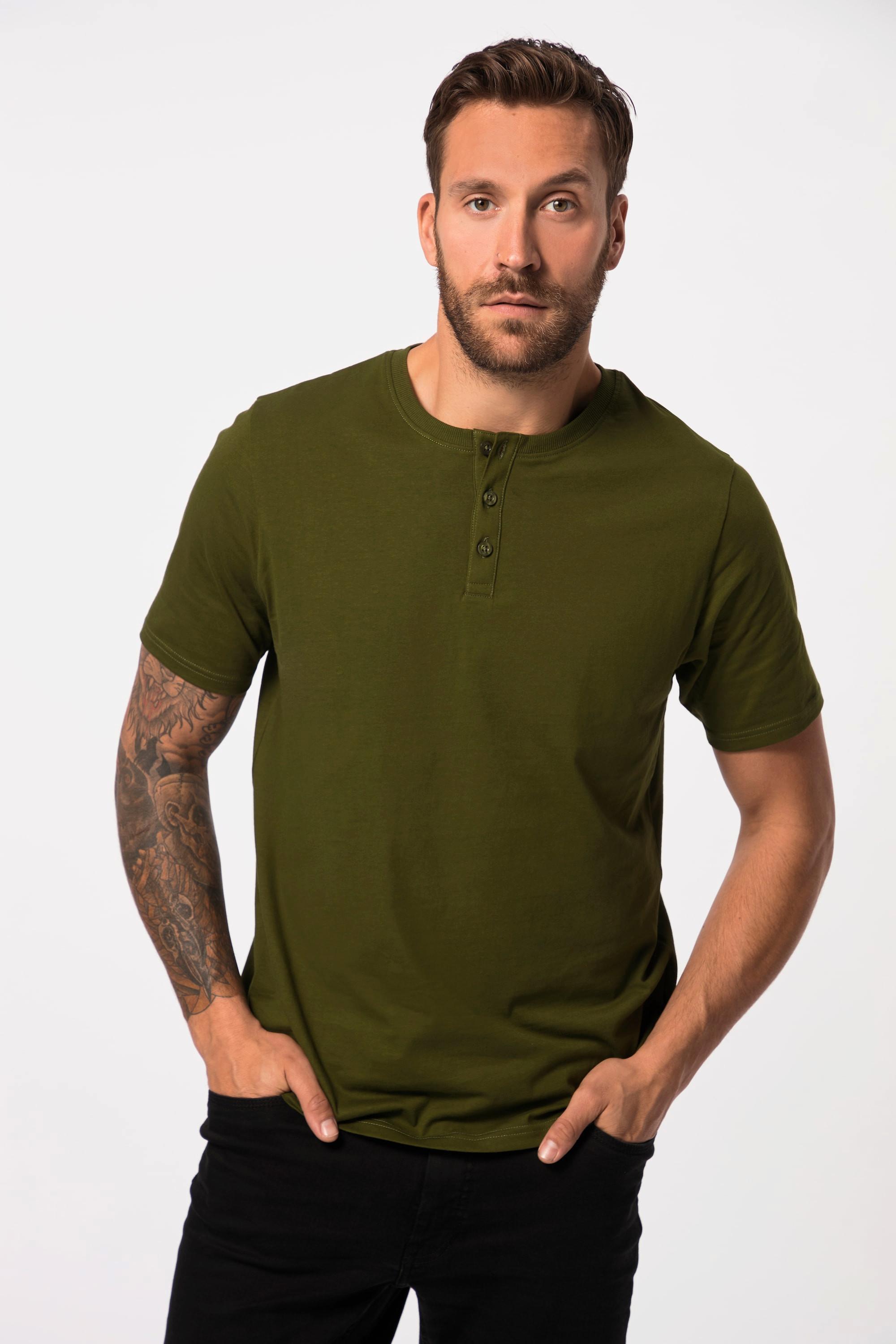 JP1880  Henley, Basic, Knopfleiste, Halbarm 