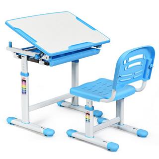 Northix Bureau enfant inclinable, bureau jeunesse, bleu  