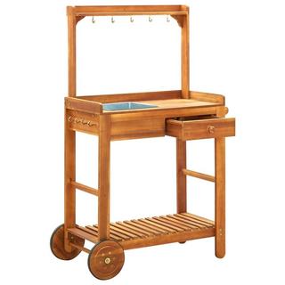 VidaXL Chariot de cuisine de jardin bois  