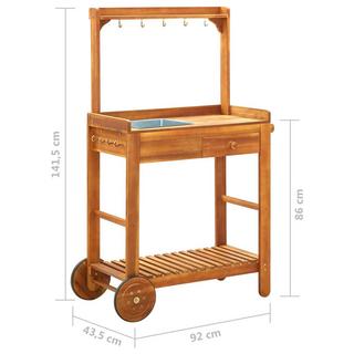 VidaXL Chariot de cuisine de jardin bois  