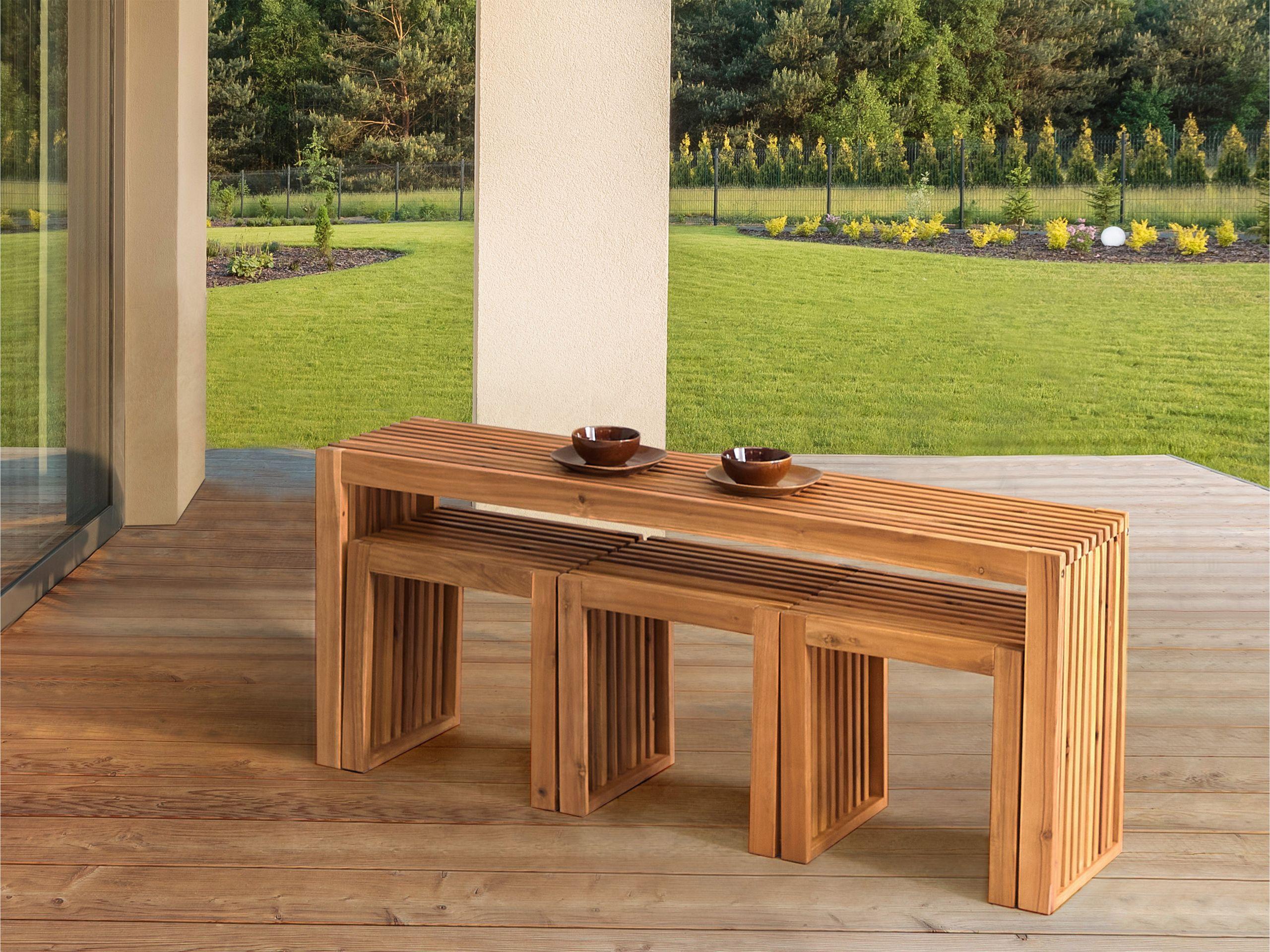 Beliani Tavolino da giardino en Legno d'acacia Rustico BELLANO  