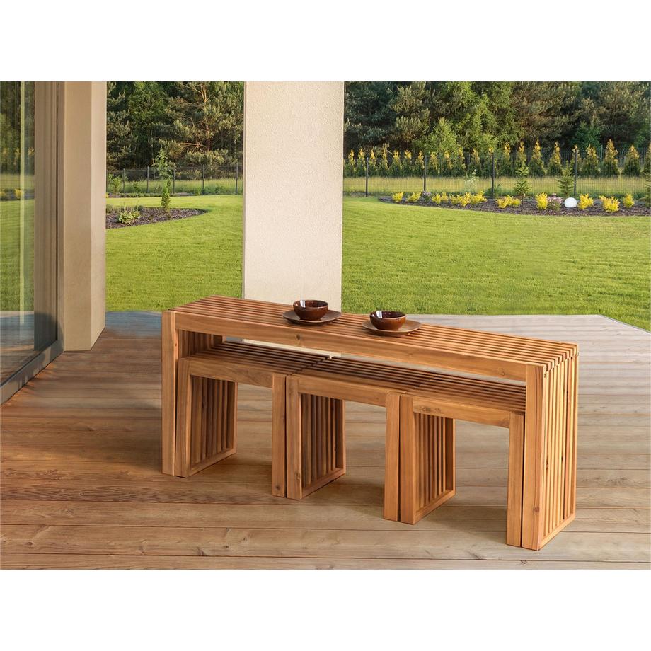 Beliani Outdoor Couchtisch aus Akazienholz Rustikal BELLANO  