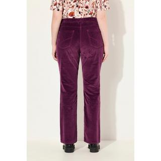 Ulla Popken  Pantaloni in velluto a coste modello Marie in cotone biologico con boot cut e cintura comoda 