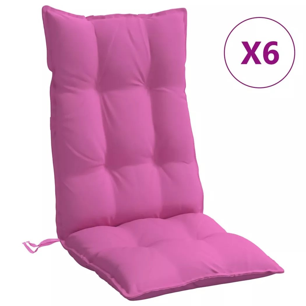 Coussins de chaise à dossier haut lot de 6 rose tissu oxford Vidaxl