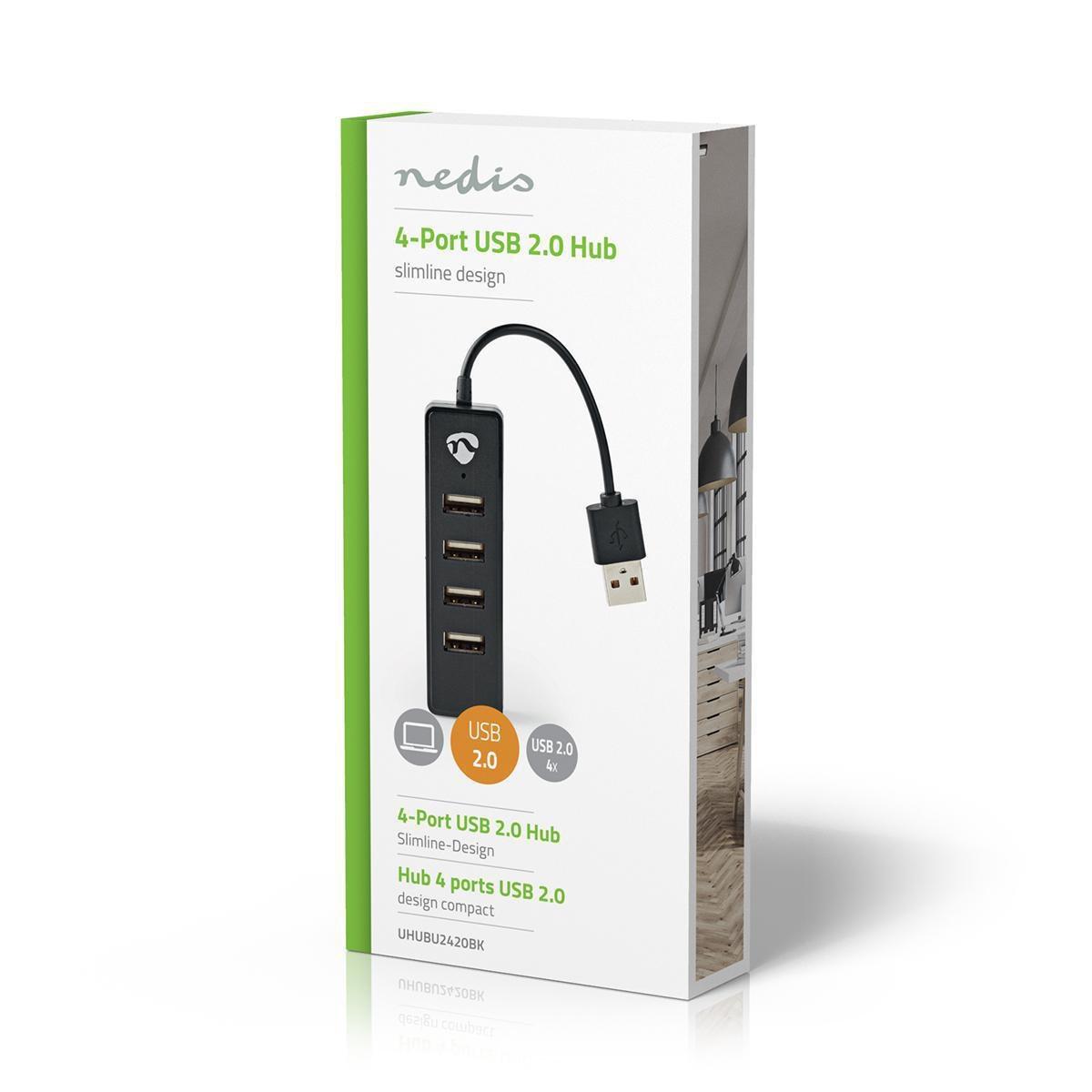 Nedis  Hub USB 2.0 - 4 porte USB 