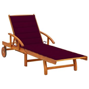 Chaise longue bois d'acacia