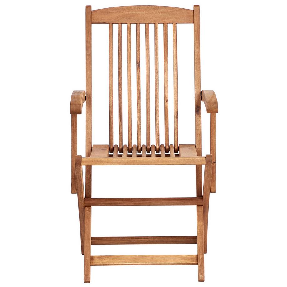 Beliani Lot de 2 chaises de jardin avec coussins en Acacia Rustique MAUI PREMIUM  