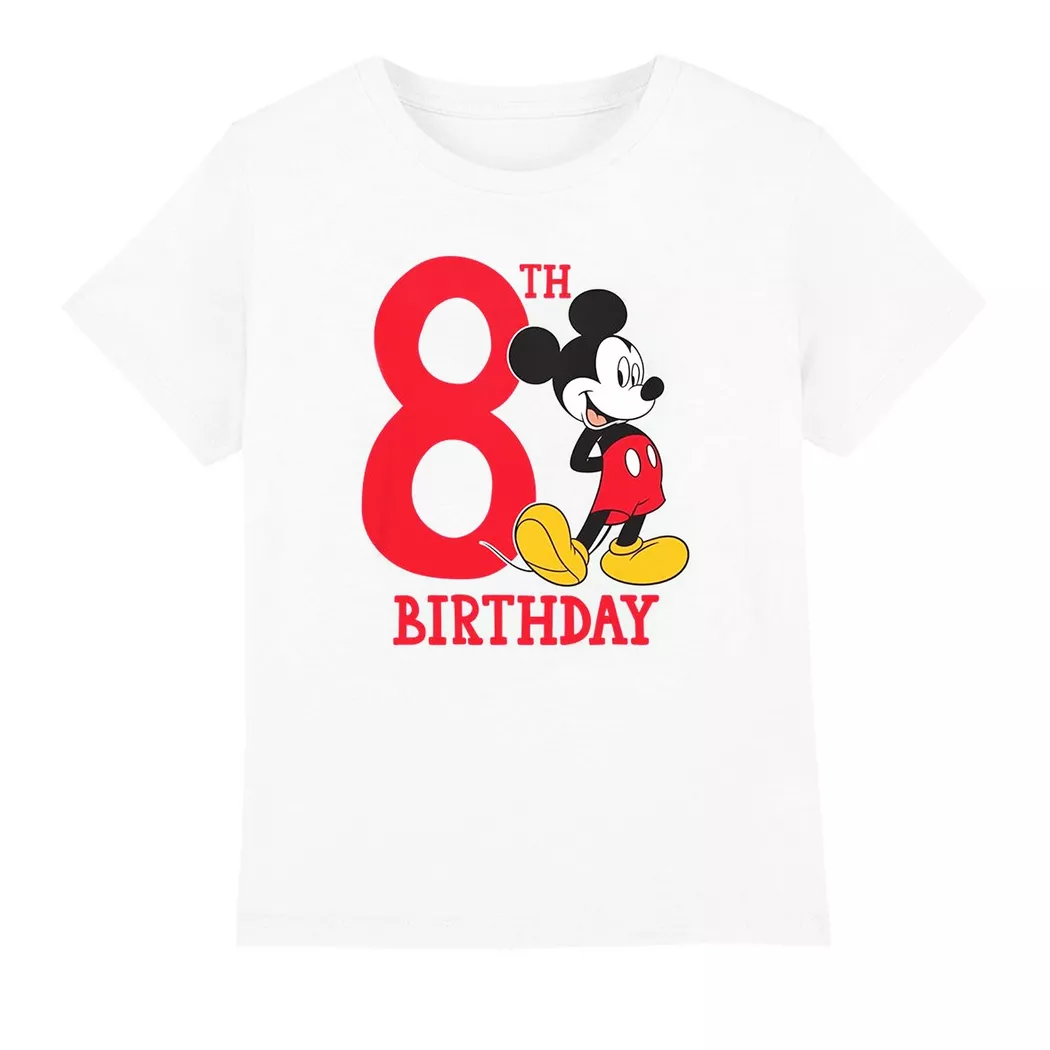 Disney - TShirt 8 Geburtstag, 104, Weiss