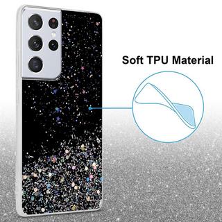 Cadorabo  Housse compatible avec Samsung Galaxy S21 ULTRA - Coque de protection en silicone TPU flexible avec paillettes scintillantes 