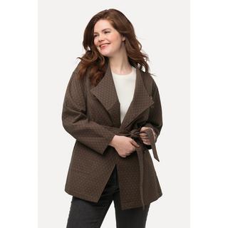 Ulla Popken Giacca Effetto Incrociato Colletto a Scialle Cintura da Annodare Cotone Biologico  