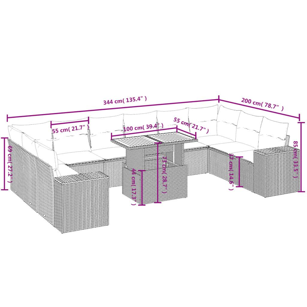 VidaXL set divano da giardino Polirattan  