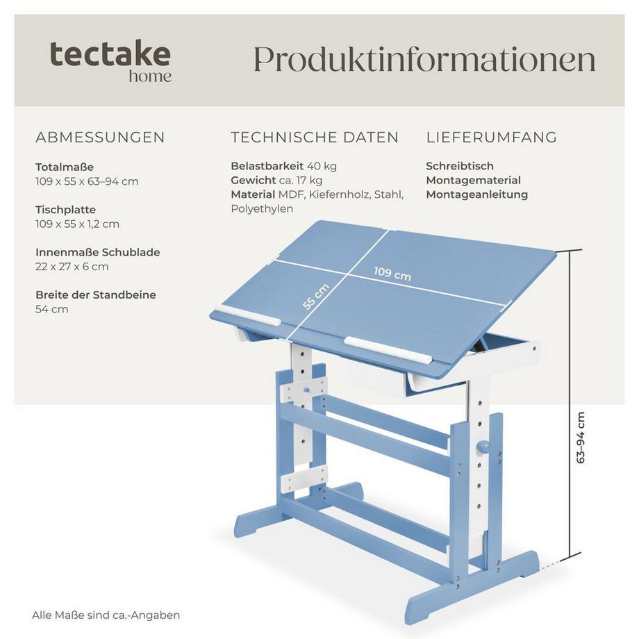 Tectake Scrivania  in legno  