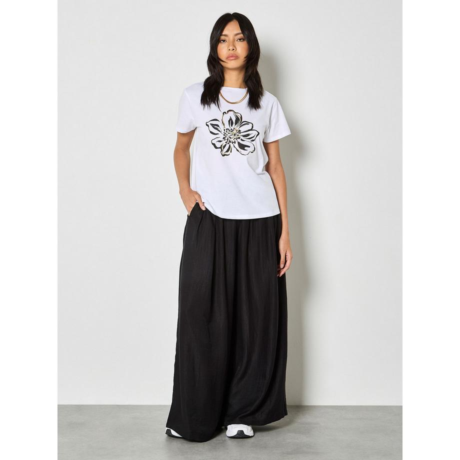 APRICOT  T-shirt à motif floral doré 
