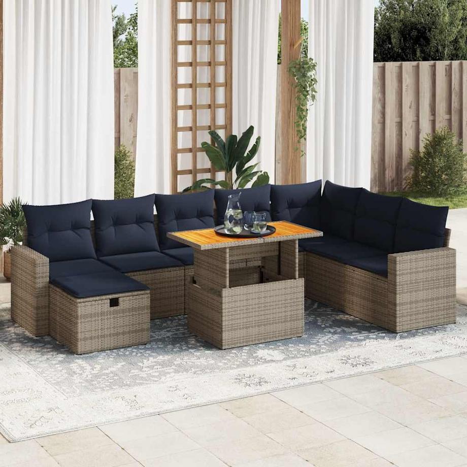 VidaXL set divano da giardino Polirattan  