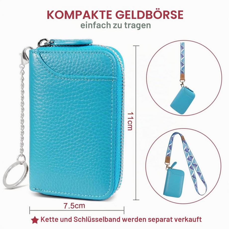 Only-bags.store Schutzhülle 14 Fächer Kartenetui Reißverschlussetui Geldbörse  