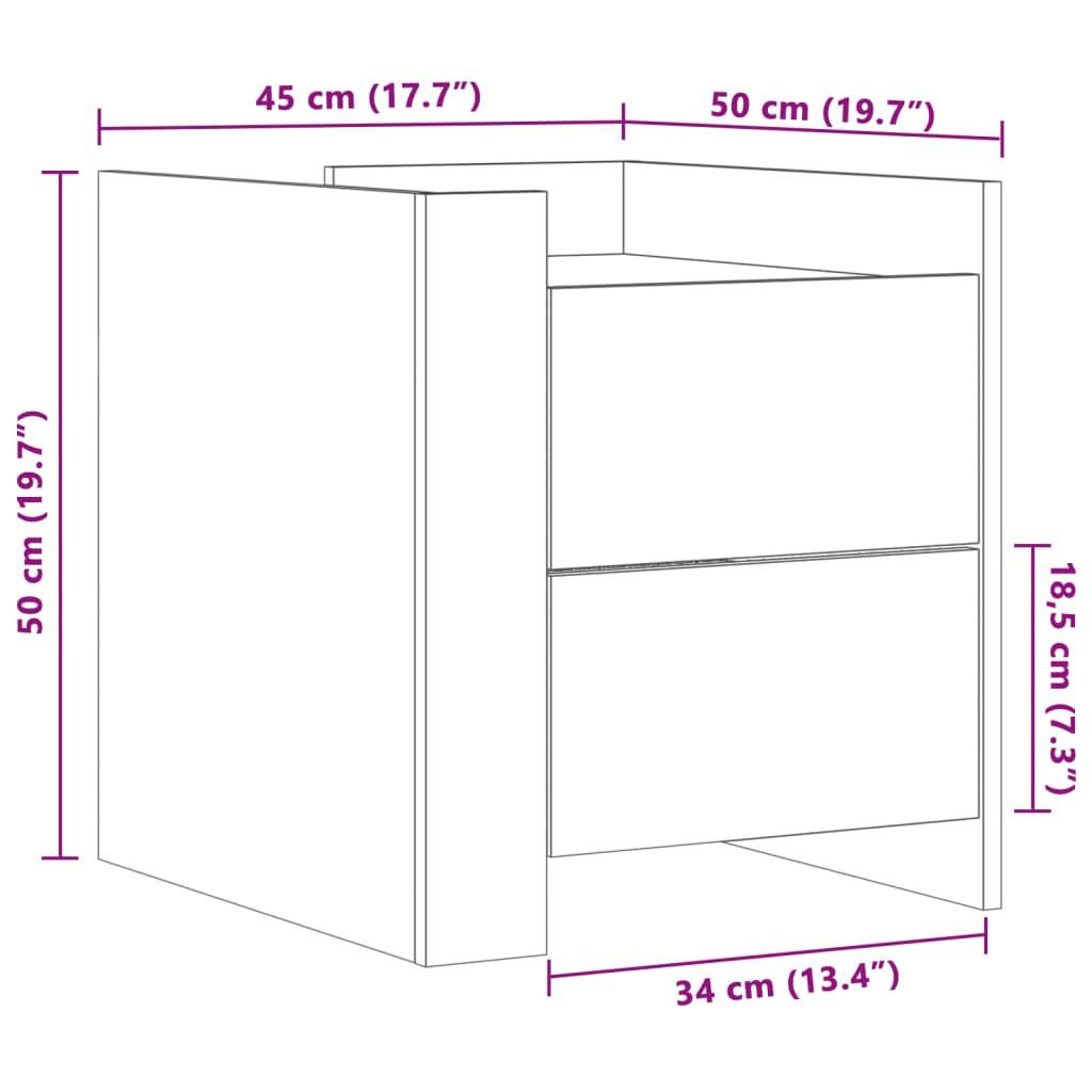 VidaXL Table de chevet bois d'ingénierie  