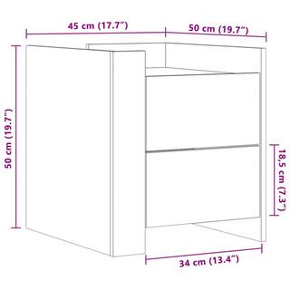 VidaXL Table de chevet bois d'ingénierie  