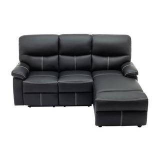 Vente-unique Eckrelaxsofa - Ecke rechts - Kunstleder - Schwarz - CANBY  