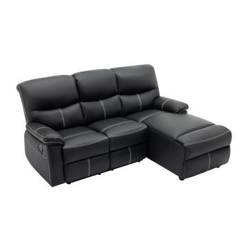 Eckrelaxsofa - Ecke rechts - Kunstleder - Schwarz - CANBY