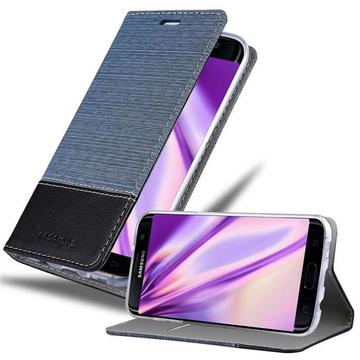 Housse compatible avec Samsung Galaxy S7 EDGE - Coque de protection avec fermeture magnétique, fonction de support et compartiment pour carte