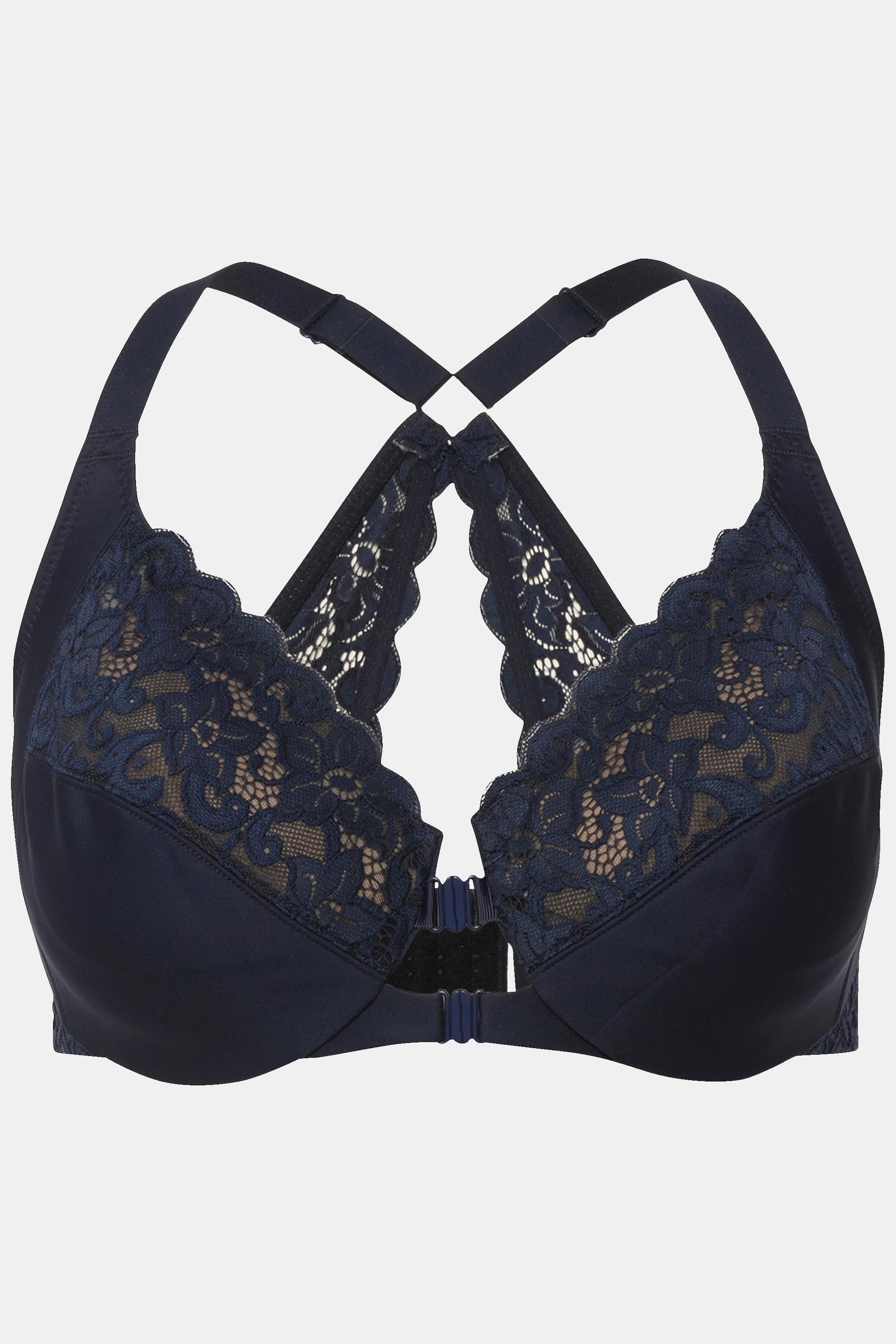 Ulla Popken  Soutien-gorge à armatures, dentelle et double fermeture - bonnet C-D 