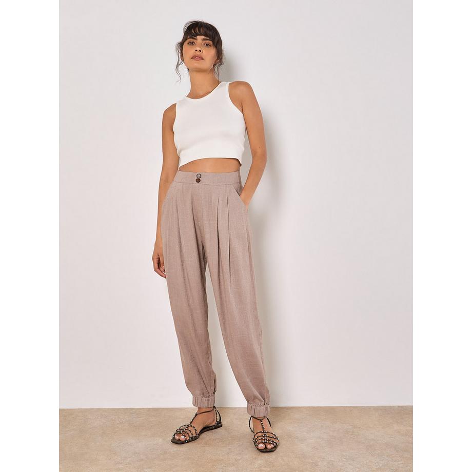 Linen Blend Woven Joggers