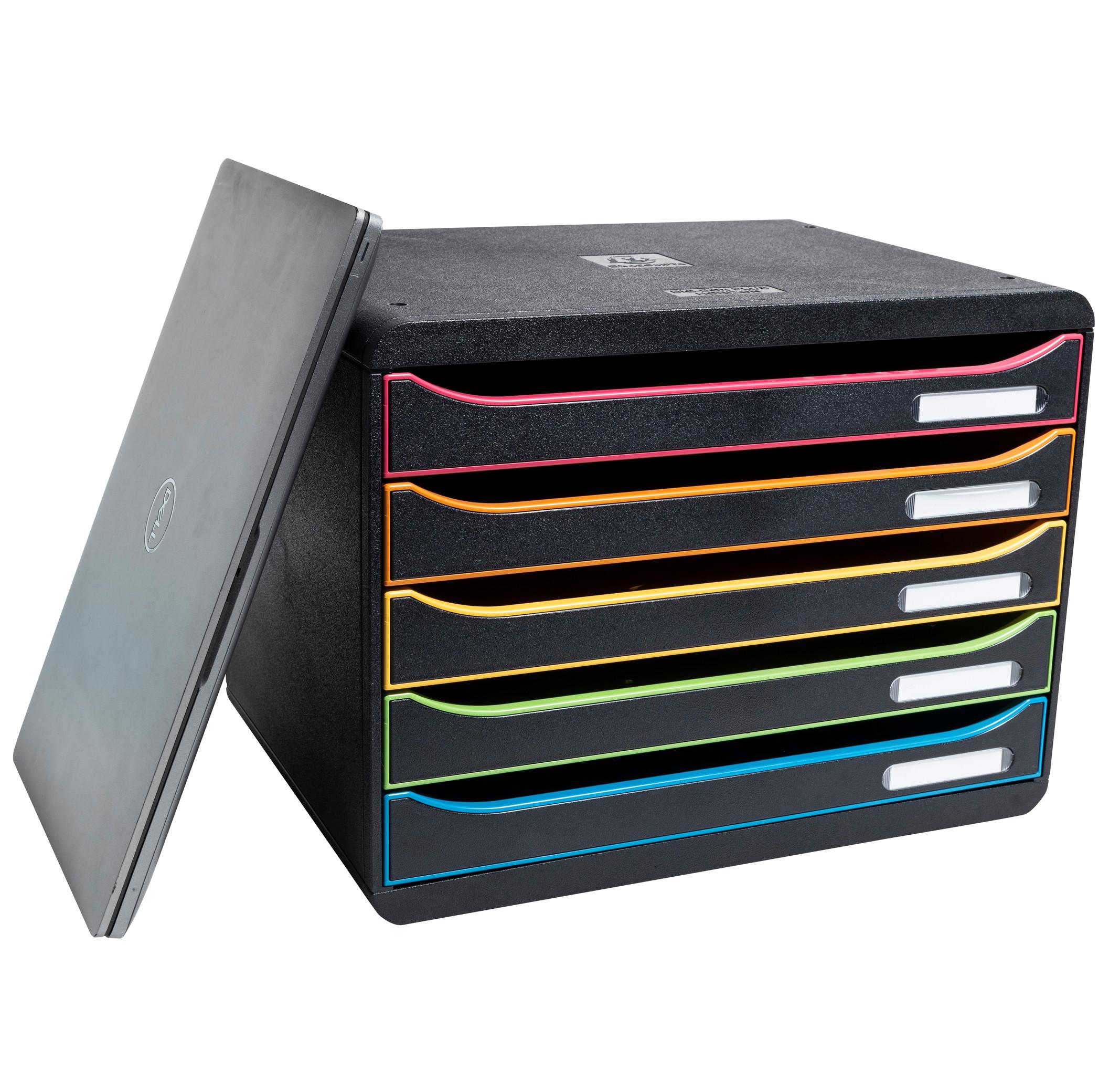 Exacompta Module de classement Big Box Plus horizon 5 tiroirs Black Office  