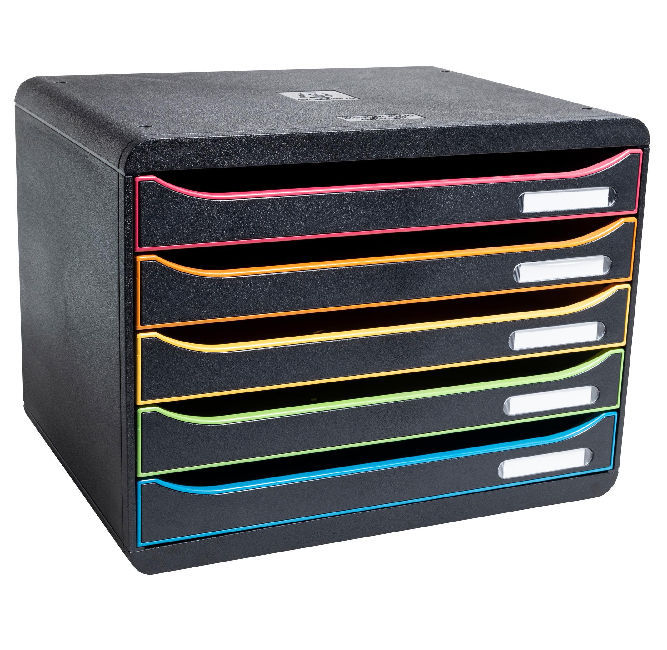 Exacompta Module de classement Big Box Plus horizon 5 tiroirs Black Office  