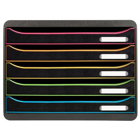 Exacompta Module de classement Big Box Plus horizon 5 tiroirs Black Office  