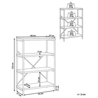 Beliani Bücherregal mit 3 Fächern aus MDF-Platte Industriell BRISBANE  