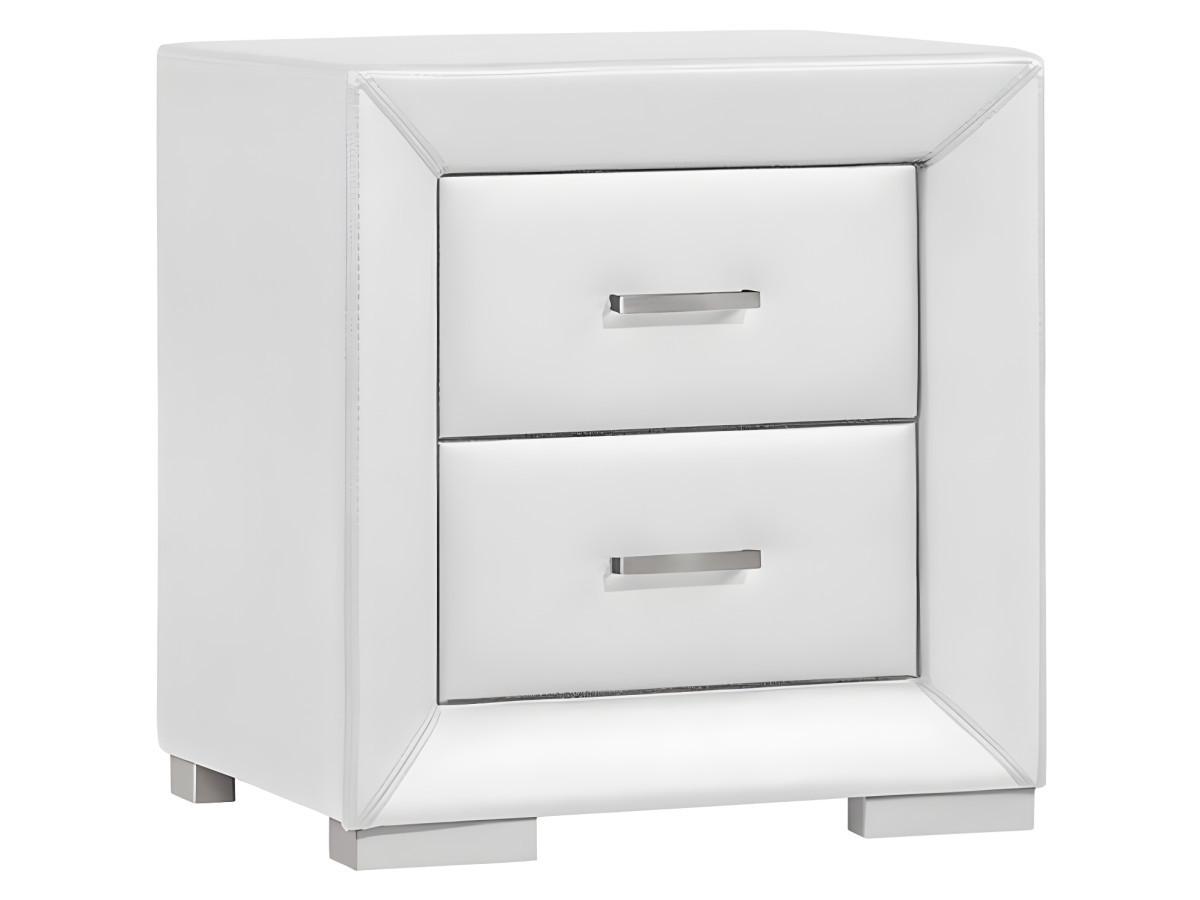 Vente-unique Comodino CAPITOLE 2 cassetti Similpelle bianca  