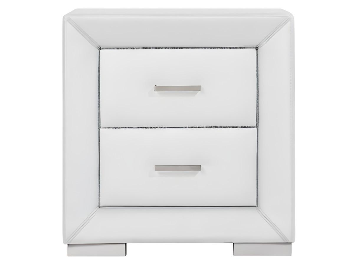 Vente-unique Comodino CAPITOLE 2 cassetti Similpelle bianca  