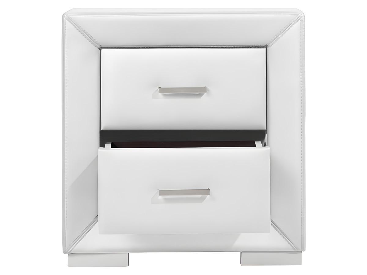 Vente-unique Comodino CAPITOLE 2 cassetti Similpelle bianca  