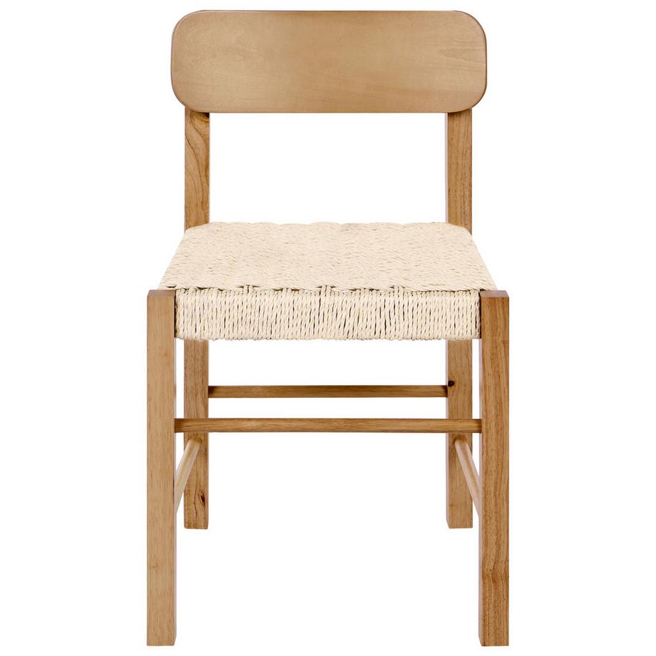 Beliani Esszimmerstuhl 2er Set aus Gummibaumholz Boho ALLOS  