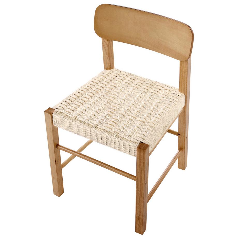 Beliani Esszimmerstuhl 2er Set aus Gummibaumholz Boho ALLOS  
