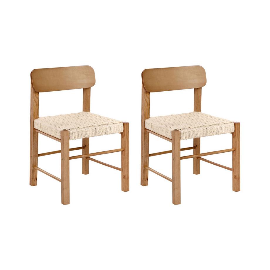 Esszimmerstuhl 2er Set aus Gummibaumholz Boho ALLOS