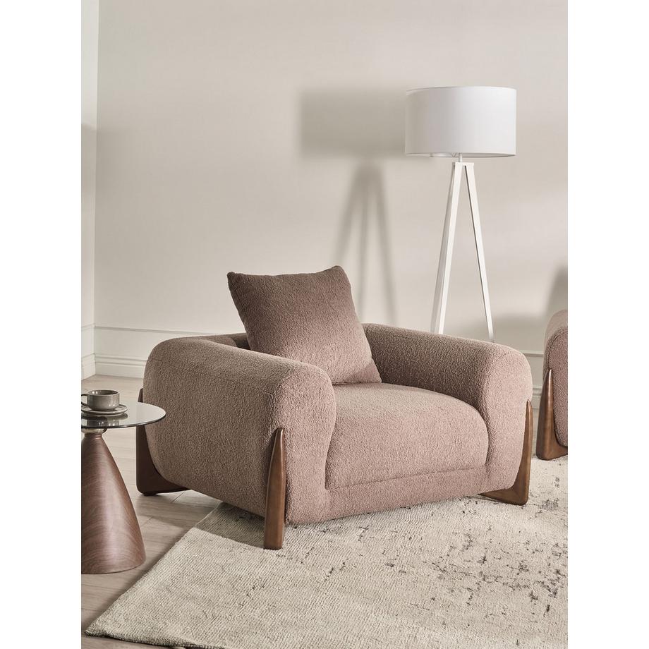Beliani Fauteuil en Bouclé Moderne VINLIDEN  