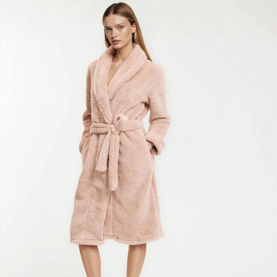 Morgenmantel aus Fleece-Strick