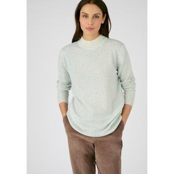 Bedruckter Pullover Stehkragen mit Hauptanteil Wolle.