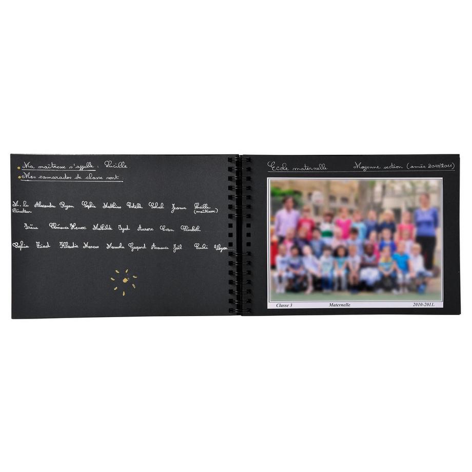 Exacompta Exacompta - Cod. 16010E - 1 Album foto spiralato Mes photos de classes per 100 foto - 50 pagine nere - 32x22cm - Nero  