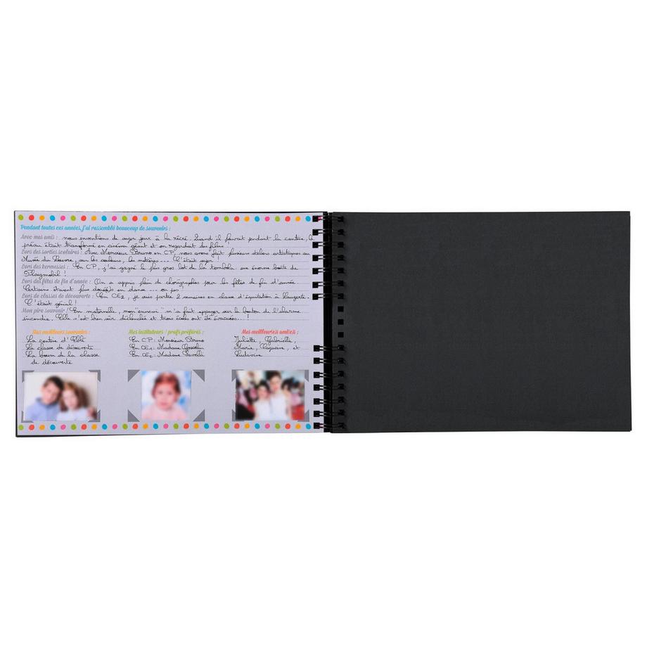Exacompta Exacompta - Cod. 16010E - 1 Album foto spiralato Mes photos de classes per 100 foto - 50 pagine nere - 32x22cm - Nero  