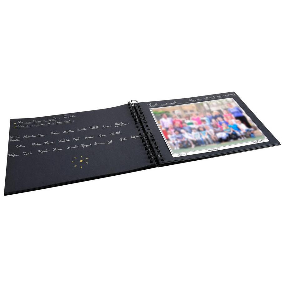 Exacompta Exacompta - Cod. 16010E - 1 Album foto spiralato Mes photos de classes per 100 foto - 50 pagine nere - 32x22cm - Nero  
