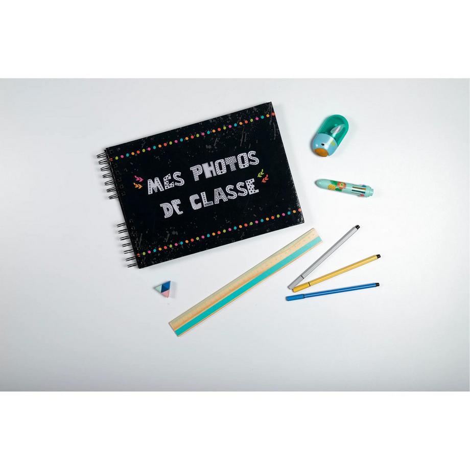 Exacompta Exacompta - Cod. 16010E - 1 Album foto spiralato Mes photos de classes per 100 foto - 50 pagine nere - 32x22cm - Nero  