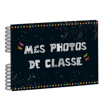 Album photos à spirales 50 pages noires pour photos de classe - 32x22 cm