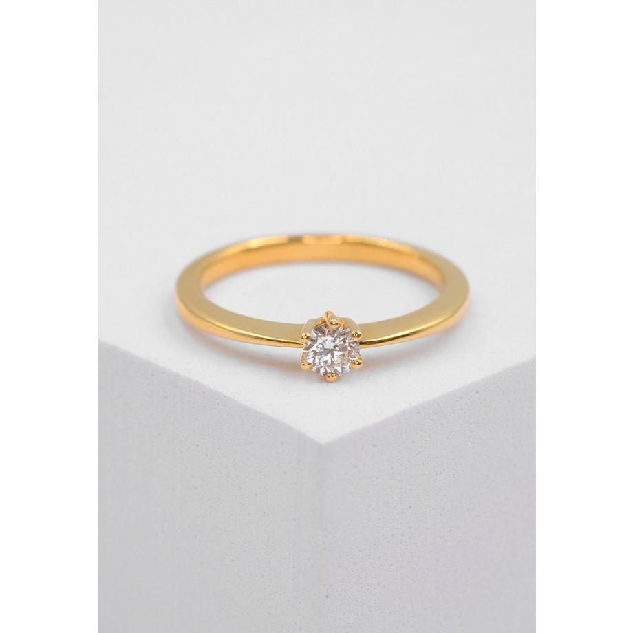 MUAU Schmuck  Solitaire Ring Diamant 0.20ct. Gelbgold 750 